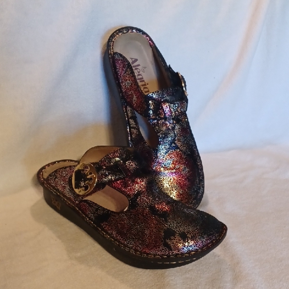 Alegria Women's Sparkling Multicolor Mules Size 38